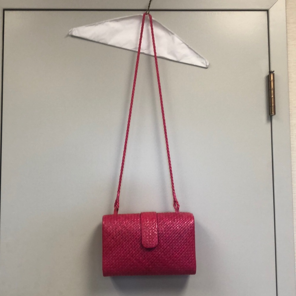 Pink Straw Clutch